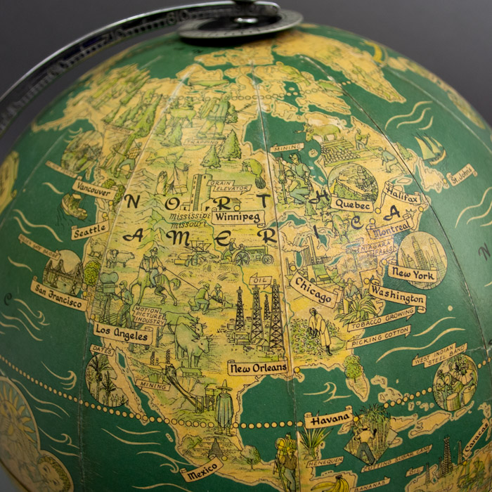 George Philip & Son Philips' Pictorial Globe, detail