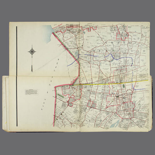 E. Belcher Hyde, Real Estate Map, Nassau County, Long Island, N.Y., Library Form, middle left map
