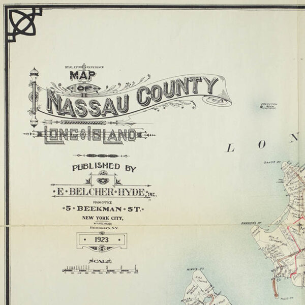 E. Belcher Hyde, Real Estate Map, Nassau County, Long Island, N.Y., Library Form, detail
