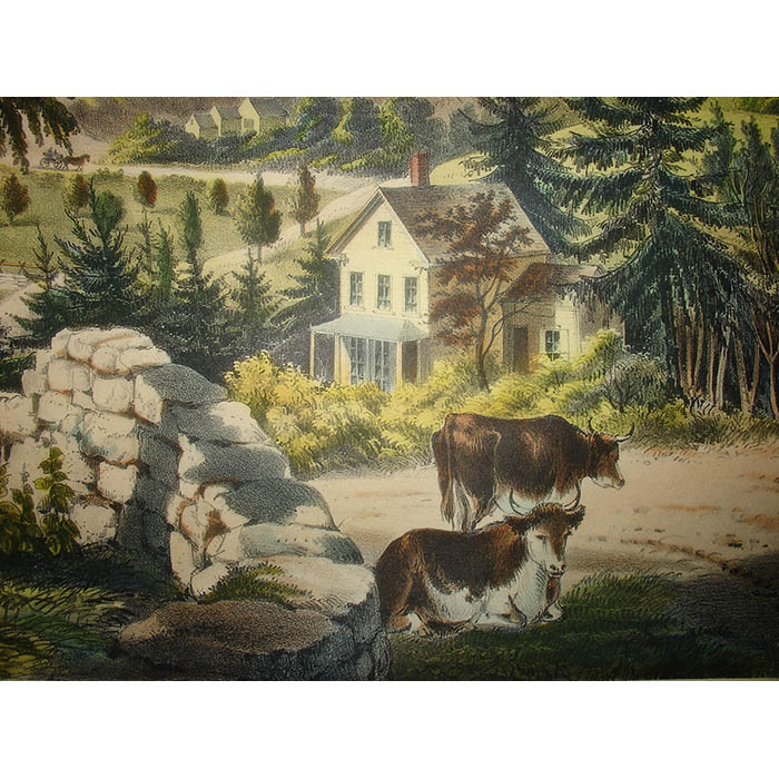 Fanny Palmer, Hudson Highlands, Currier & Ives print, detail