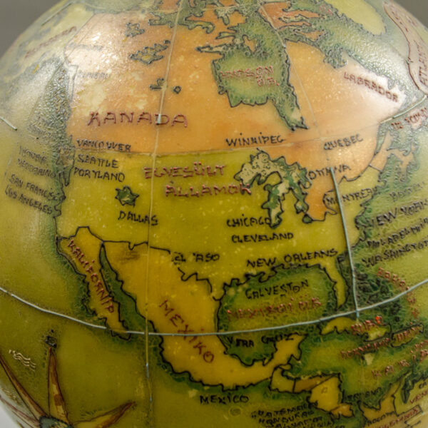 Hungarian 9.5-Inch Terrestrial Illuminated Globe, detail
