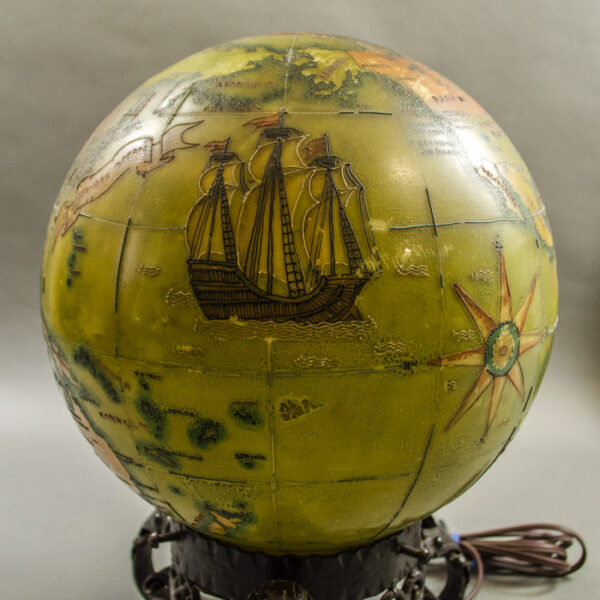 Hungarian 9.5-Inch Terrestrial Illuminated Globe, detail
