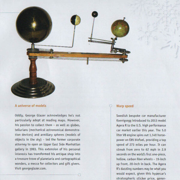 Shopping feature about George Glazer Gallery, Worthwhile Magazine, Winter 2012-13