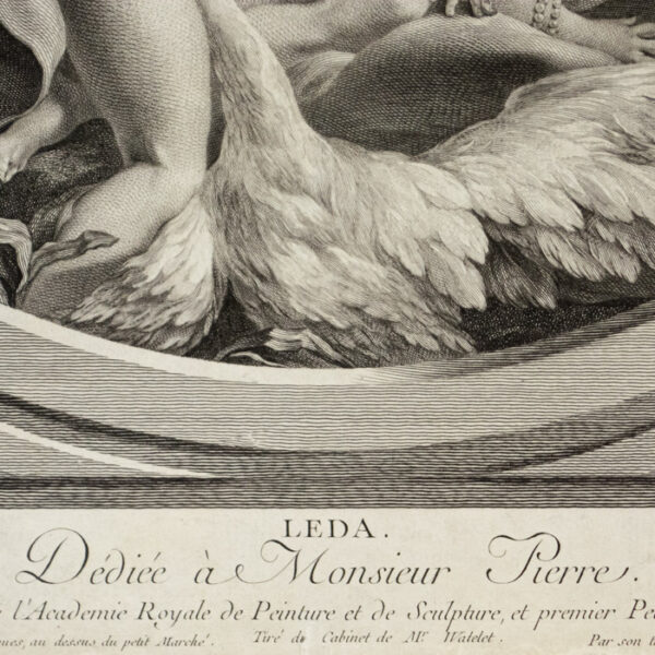 Old Masters, Mythology, Leda and the Swan, after Pierre, Antique Print