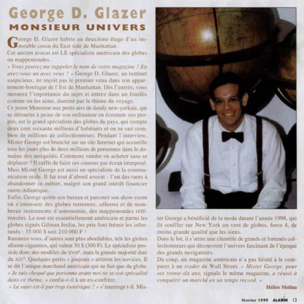 George Glazer Gallery featured in Aladin Magazine 1999
