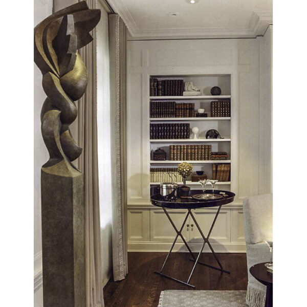 National Symphony Designer Showhouse with leather-bound books borrowed from the George Glazer Gallery by designer Gary Lovejoy
