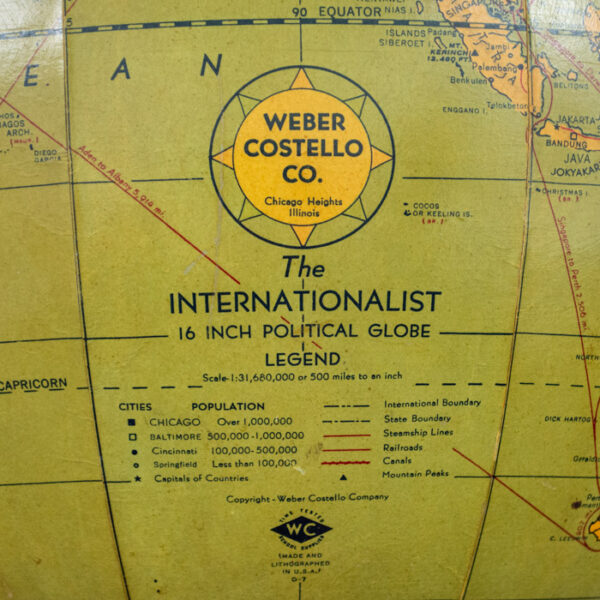 Weber Costello Co. The Internationalist 16-Inch Political Globe, detail