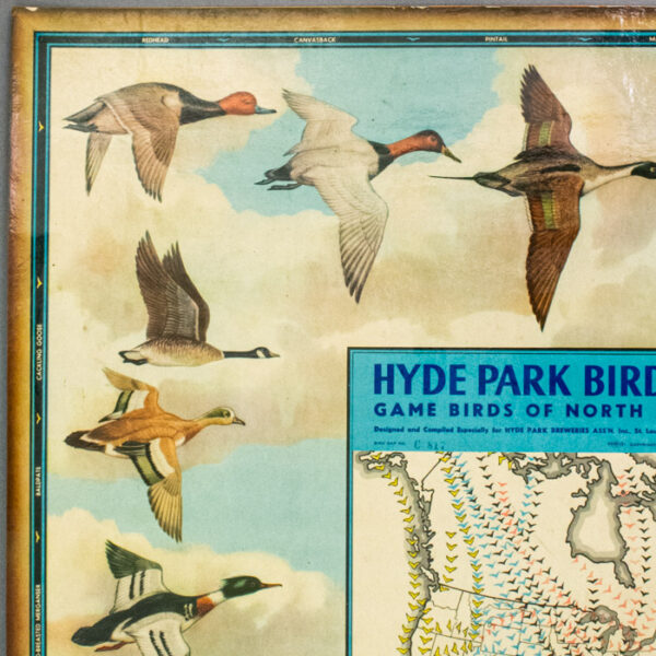 Hyde Park Bird Map: Game Birds of North America, detail