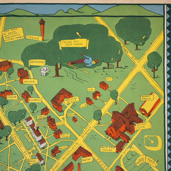 A Map of Hanover "For the Men of Dartmouth...", detail