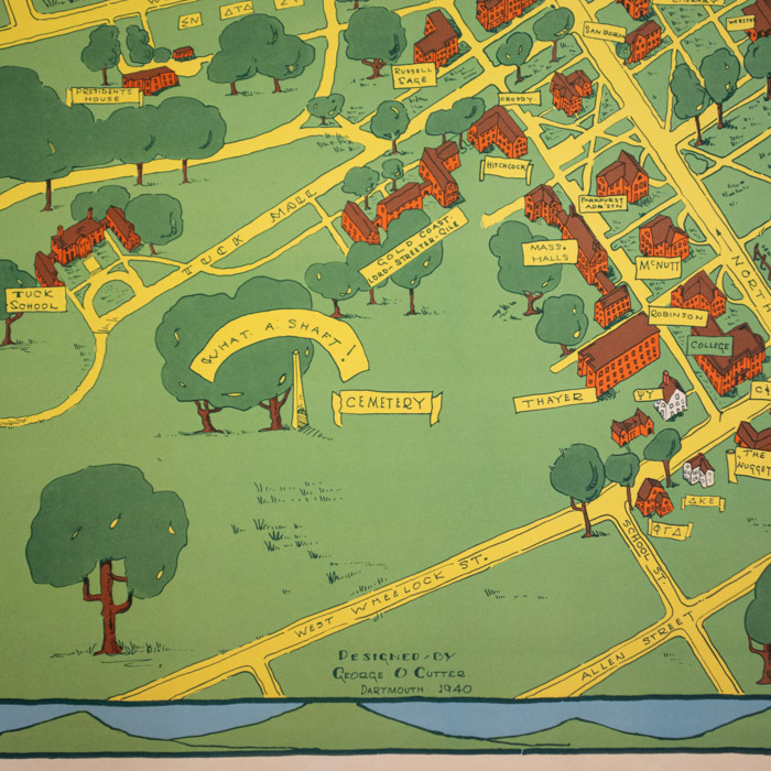 A Map of Hanover "For the Men of Dartmouth...", detail