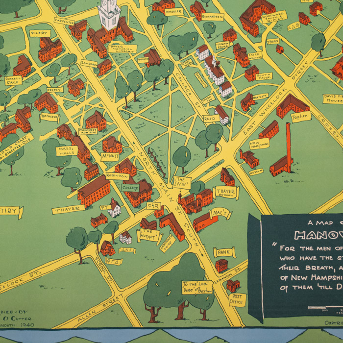 A Map of Hanover "For the Men of Dartmouth...", detail