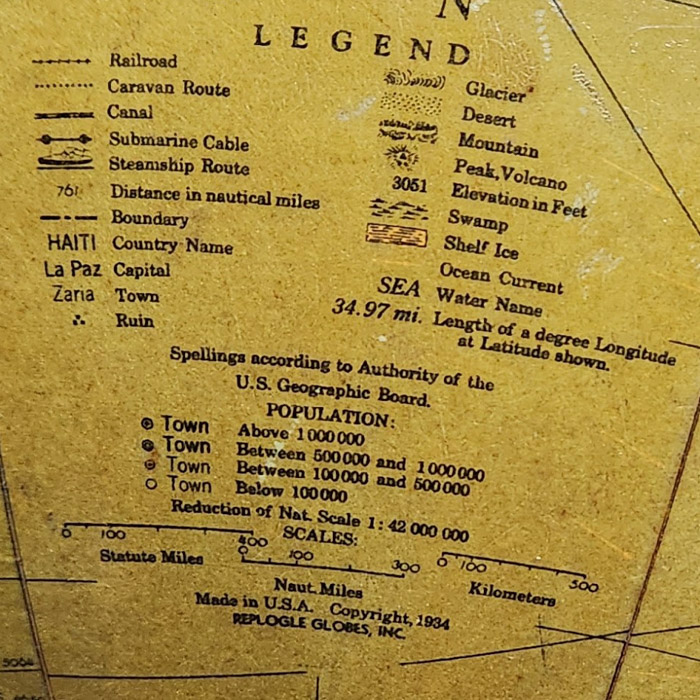 Replogle Globes, Inc. 12-Inch Terrestrial Table Globe, detail