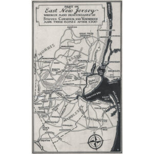 Part of East New Jersey Wherein Many Descendants of Steven Coerten van Voorhees Made Their Homes After 1700