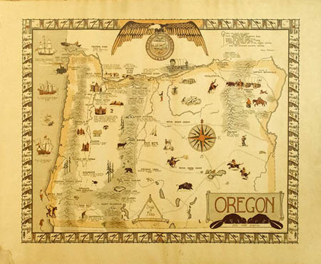 Pictorial map of Oregon