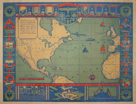 Charles Lindbergh Flight Map