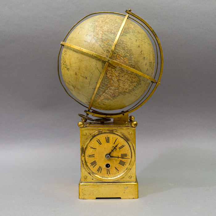 7-inch terrestrial globe mounted on a gilt clock stand