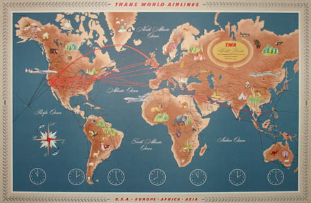 TWA Flight Map